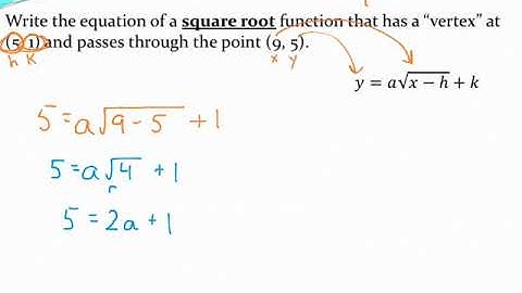 Writing the equation of a square root function given two points