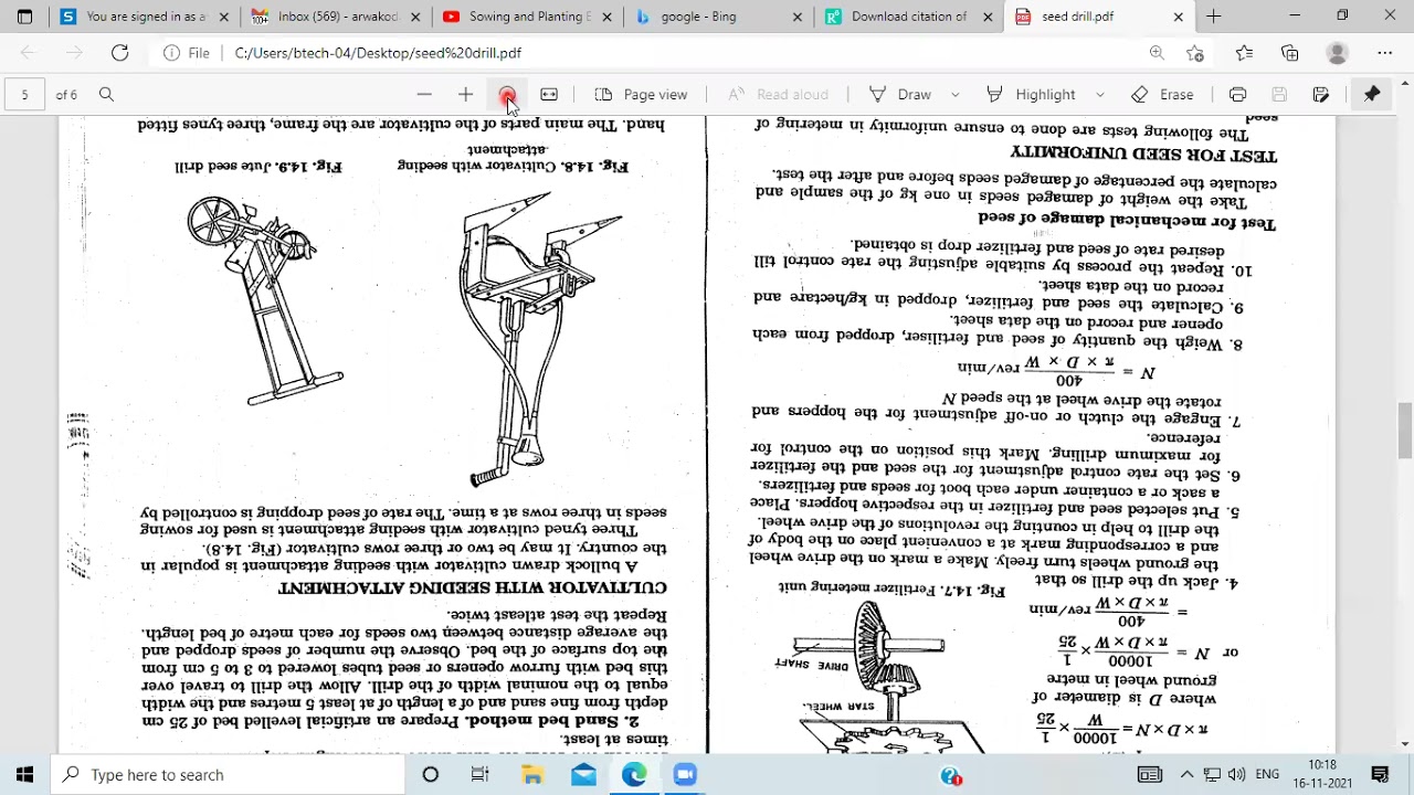 calibration of seed drill YouTube