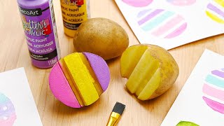 Potato Stamp Easter Eggs