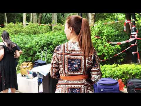 一曲红尘 小勤 屯门公园表演  旺角菜街艺人singing 2018年8月18日
