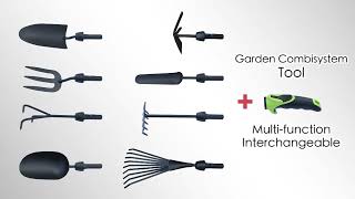 Interchangeable head Garden Tool Carbon Steel Head TPR hand Trowel Cultivation Garden Tool Set