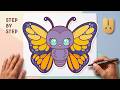 How to Draw a KAWAII BUTTERFLY Easy | Step-by-Step Butterfly Tutorial