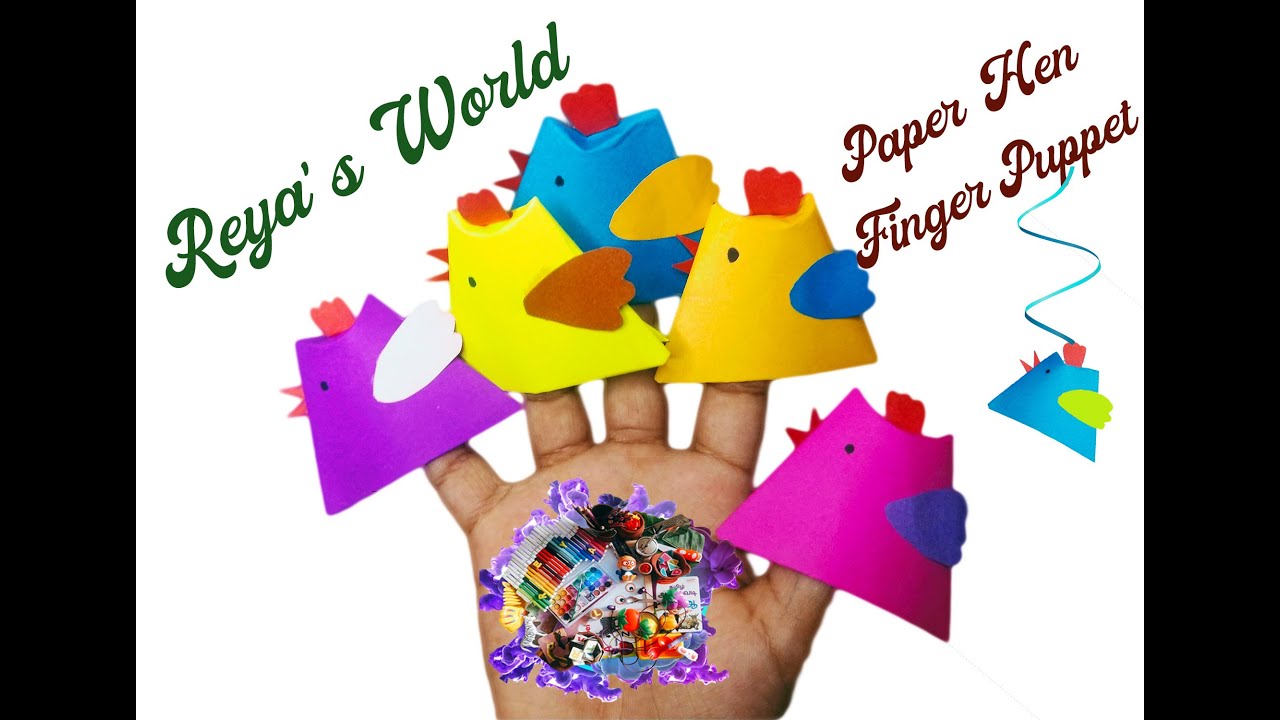 DIY Paper HEN FINGER PUPPET | Origami Hen Pencil Topper | origami Craft
