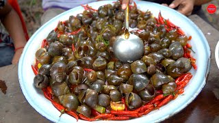 Eating Supper Spicy Snails With hot Chili Sauce Primitive Video Cooking