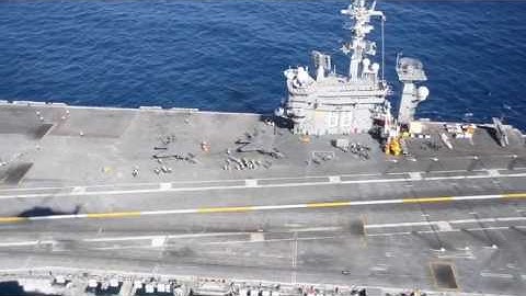F 35C CF 03  Completes First Arrested Landing  Aboard USS Nimitz CVN 68 HD