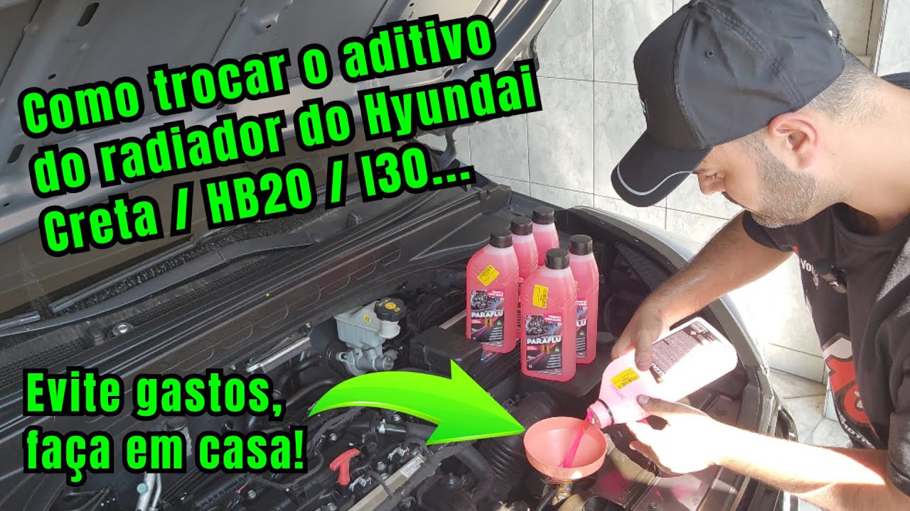 Como limpar e trocar líquido de arrefecimento do Creta (água do radiador) em casa!