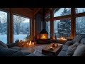 Cozy Winter Ambience ❄️ Snowfall, Fireplace &amp; Wind | No Music