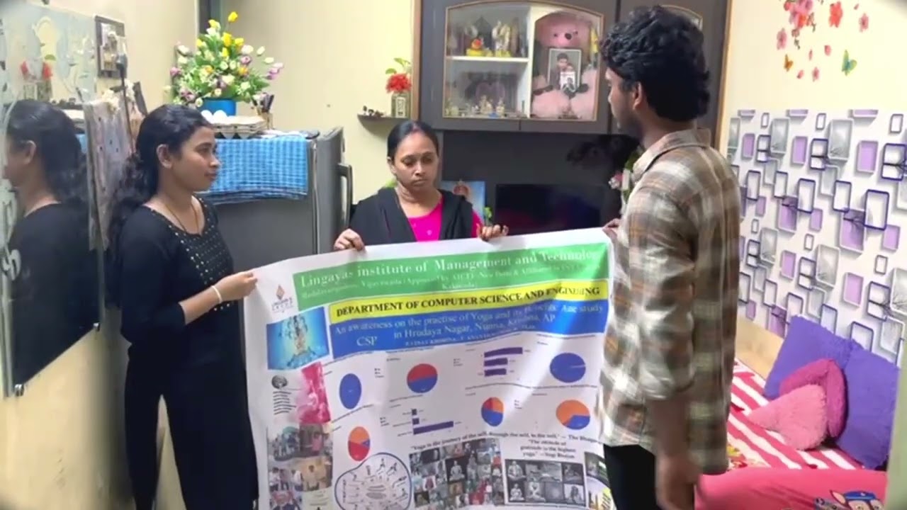 Community service project by btech final year students Cse from lingayas collage on topic of yoga