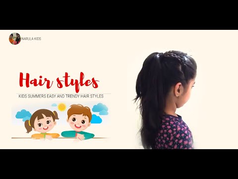 Cute girl easy and trendy hairstyle - YouTube