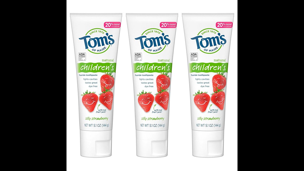 Tom's of Maine Anticavity Fluoride Children's Toothpaste, Silly Strawberry |Ext Trendiing