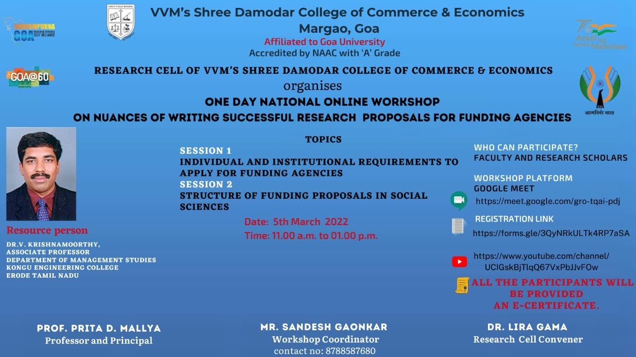 One Day National Workshop on "Nuances of Writing Successful Research ...
