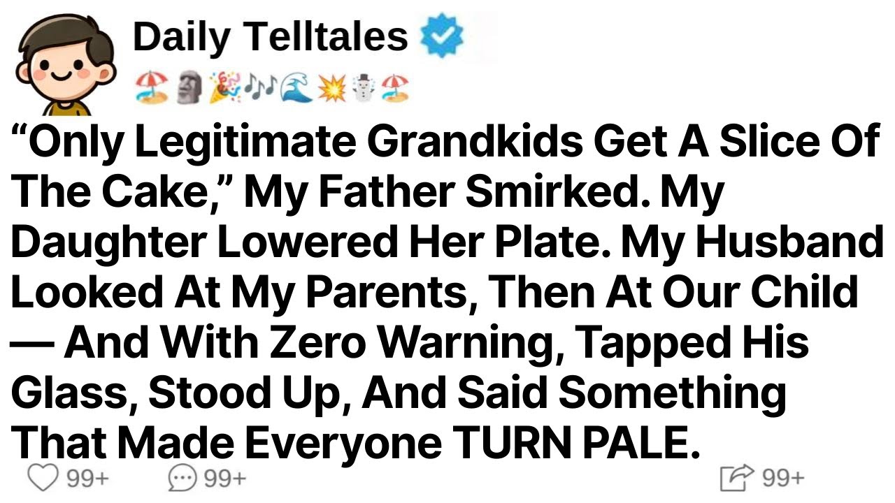 “Only Legitimate Grandkids Get A Slice Of The Cake,” My Father Smirked. My Daughter Lowered Her...