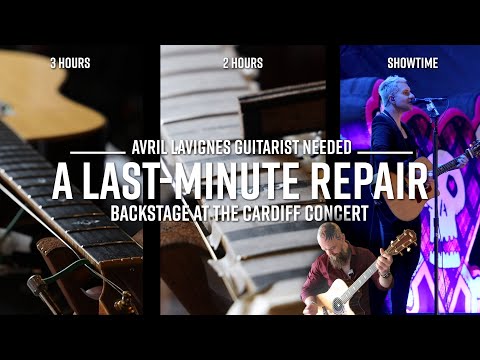 Last Minute Guitar Repair STAGE SIDE LCP at Avril Lavigne's Cardiff Castle Concert