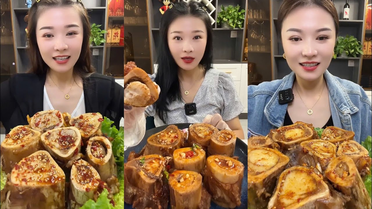 Mukbang bone marrow asmr- 牛骨髓 - 쇠고기 골수 - 牛骨髄 - thánh ăn tủy xương #2094  Jin Jin Official