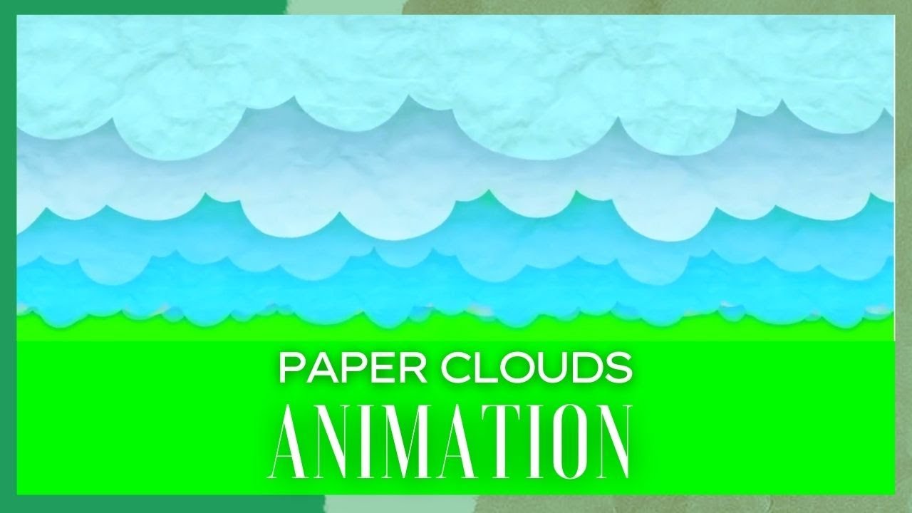 Moving Paper Clouds Animation Chroma Key Overlay Effect | Green Screen Sky Animation for Beginners