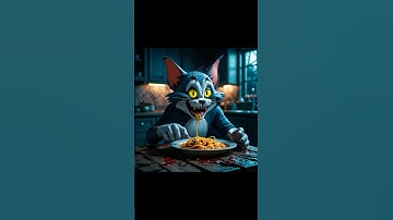 Horror Version Tom and Jerry eating Spaghetti | #Creepy #scary  #horror #shorts