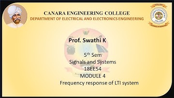 VTU SS 18EE54 M4 L2 Frequency response of LTI system