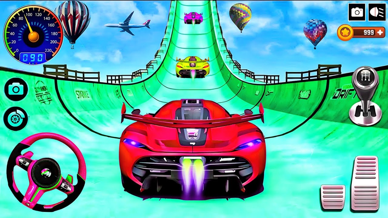 Impossible GT Red Car Racing Flyover Stunts Racing 3D - GT Car Stunt Master 3D - Android GamePlay