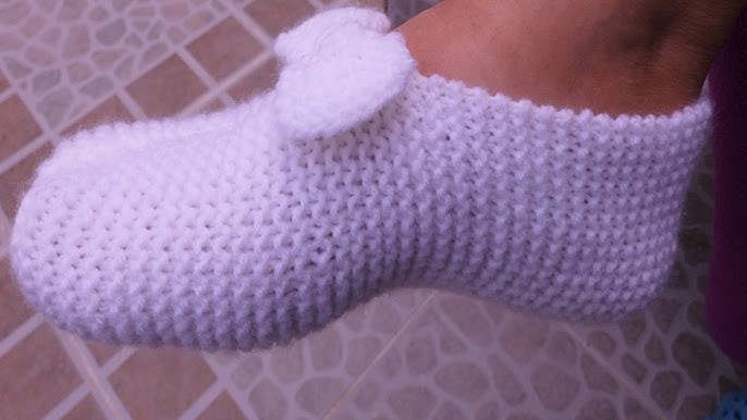 Pantuflas-Zapatillas muy fáciles tejidas en dos agujas-Soy Woolly