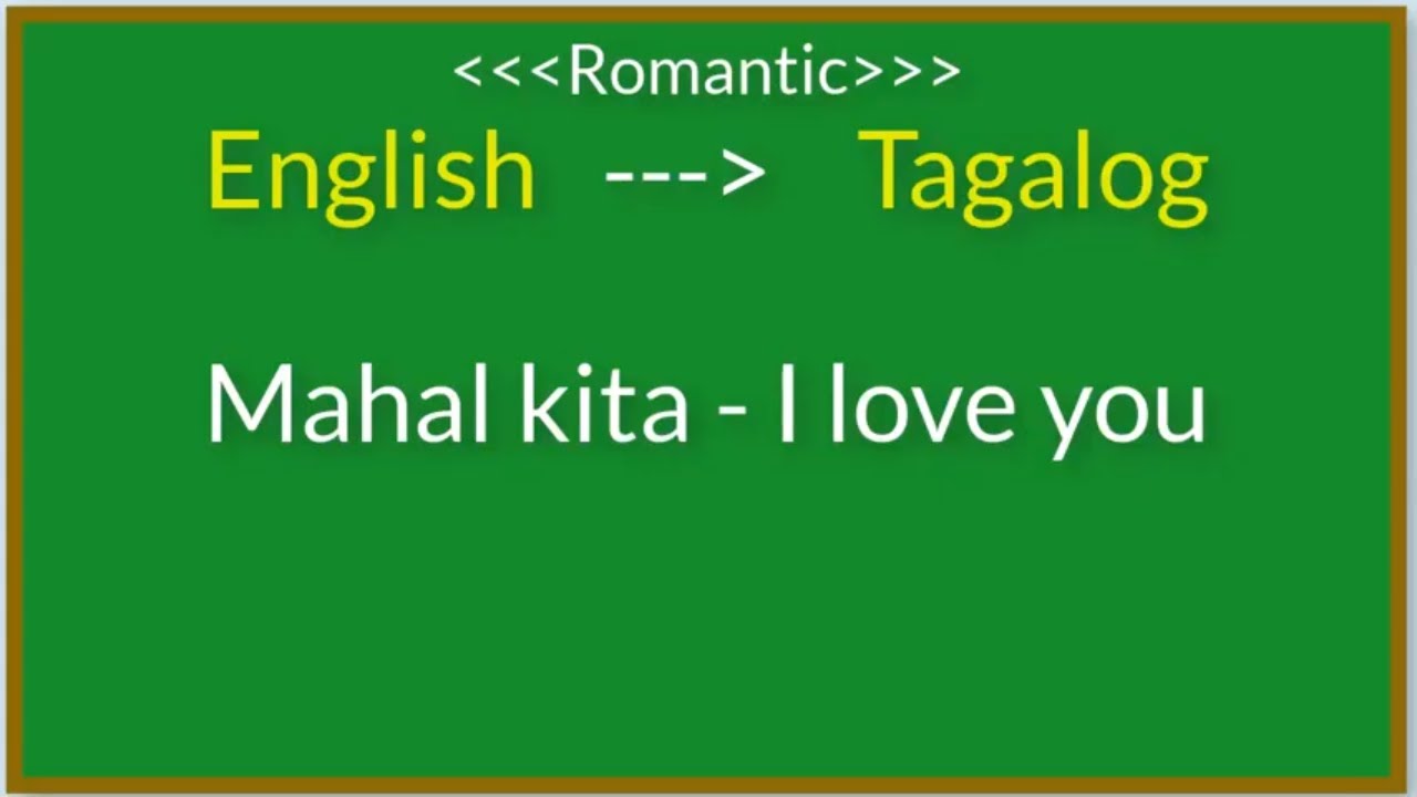 English To alog Translation Basic Filipino Romantic Words Love And Relationship Youtube