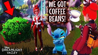 DISNEY Dreamlight Valley. How to Get Coffee Beans. Stitch LOVES Coffee...