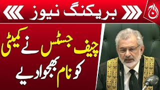 The Chief Justice sent the names to the committee to appoint the new CJP - Breaking News - Aaj News