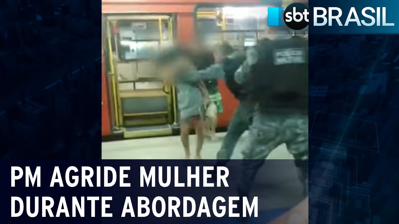 PM agride mulher com tapa na cara durante abordagem em Pernambuco | SBT Brasil (04/02/23)