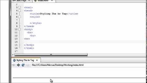 Video 16 Adding a Straight Line to Your Site (HTML hr Tag)