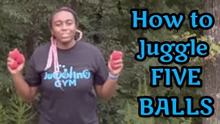 5 Ball Cascade Tutorial | HOW TO JUGGLE 5 BALLS | Advanced Juggling Trick Tutorial