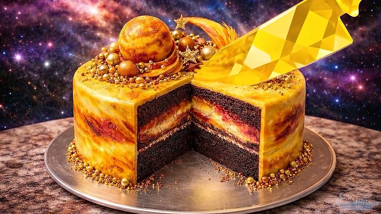 【ASMR】宇宙ガラスケーキを切る2｜Crystal Galaxy Glass Cake Cutting Sounds 2