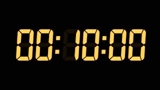 Famous 10 Minutes Digital Countdown Timer | Black Background | Yellow Text | No Sounds Wealth
