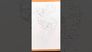 45 min Hatsune Miku Line Art Sketch #drawing #sketch