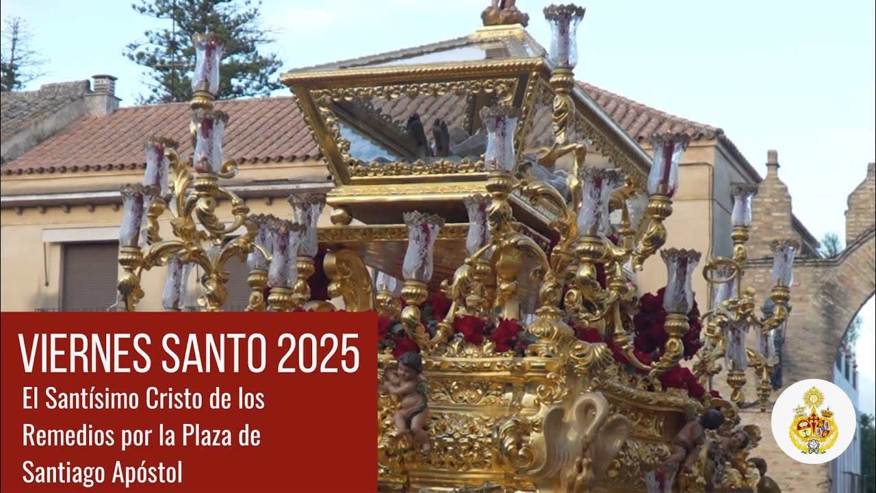 El Santísimo Cristo de los Remedios por la Plaza de Santiago. Viernes Santo 2025 en Castilleja