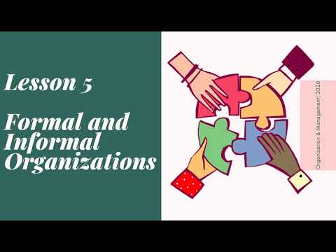 ABM OrgMan - Organizing Lesson 5: Formal and Informal Organizations
