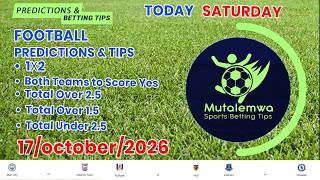 Full FOOTBALL PREDICTIONS TODAY 17/10/2026 SOCCER PREDICTIONS |BETTING TIPS, #betting@sports betting tips News