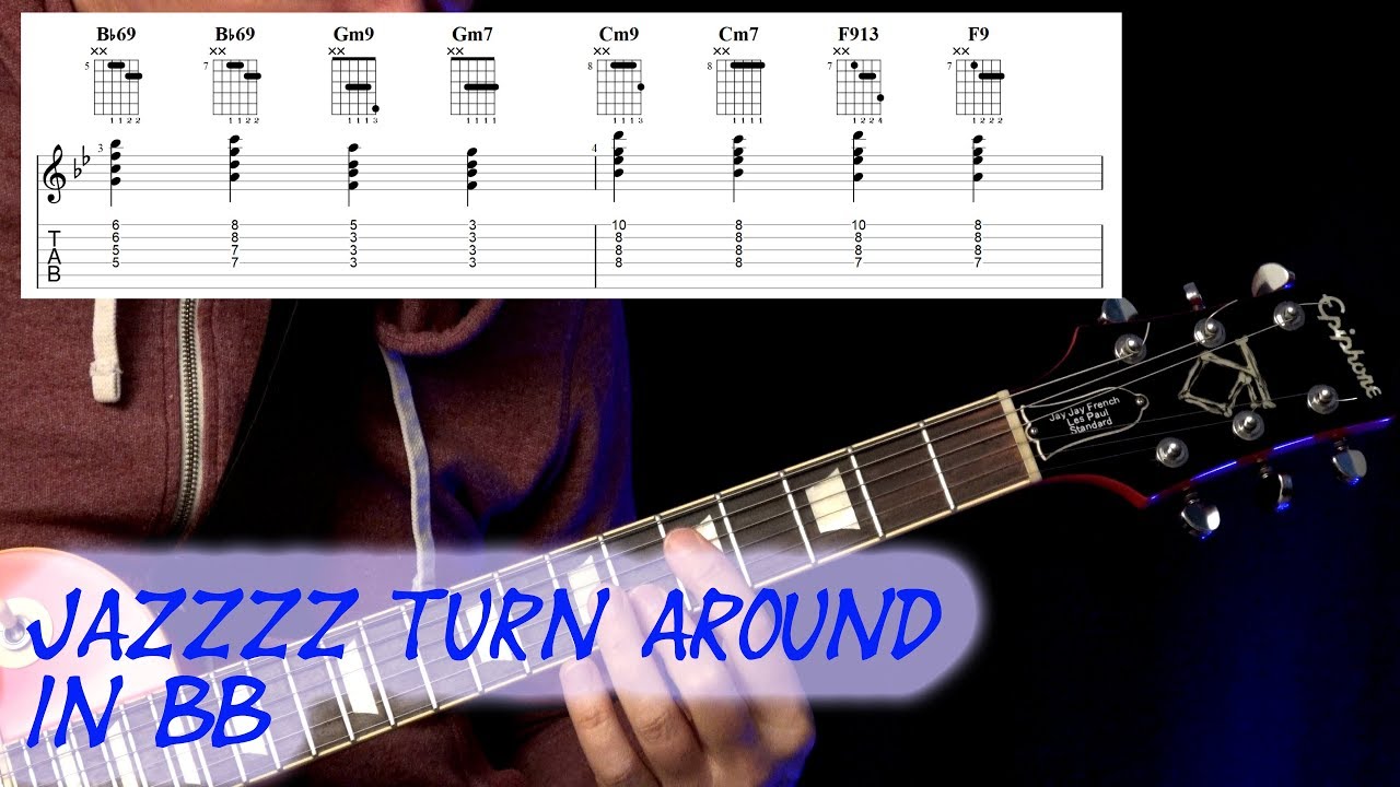 Jazz Turn Around Bb Guitar Lesson Youtube 