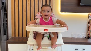 *AYRA SITTING* First Time in HIGH CHAIR..😍😍