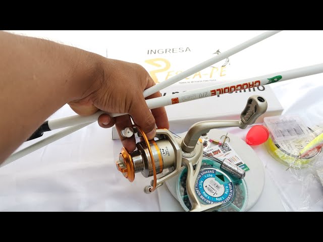 Kit Combo Caña De Pescar 2.70M Spinning 2 cuerpos Carrete 3000