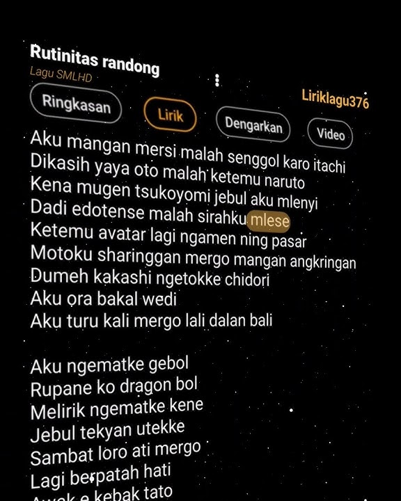 Rutinitas randong || Lagu @SMLHD #lyrics #lirikvidio #liriklagu #shortvideo