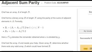 Adjacent Sum Parity Problem Code: ADJSUMPAR Wealth