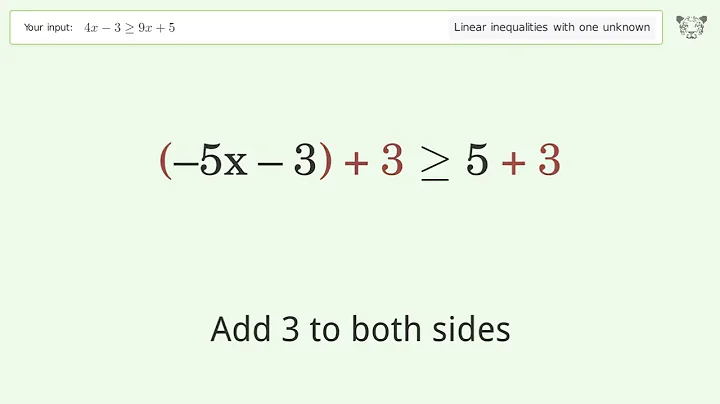 Solving Linear Inequalities: 4x-3 is Greater Than or Equal to 9x+5