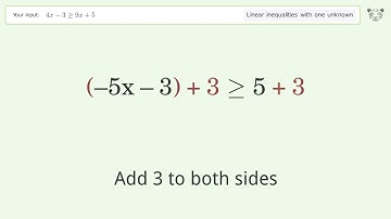 Solving Linear Inequalities: 4x-3 is Greater Than or Equal to 9x+5