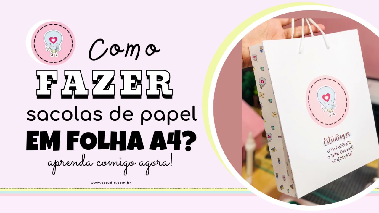 Como fazer sacola de papel A4 usando apenas 3 folha!