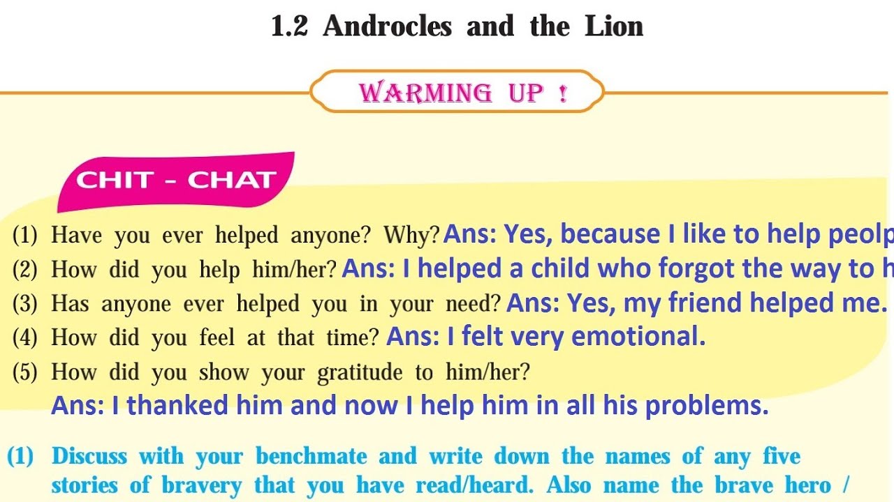 1.2/Androcles and the Lion story in Urdu/Hindi/std 8th English/ مکمل اردو  وضاحت کے ساتھ 