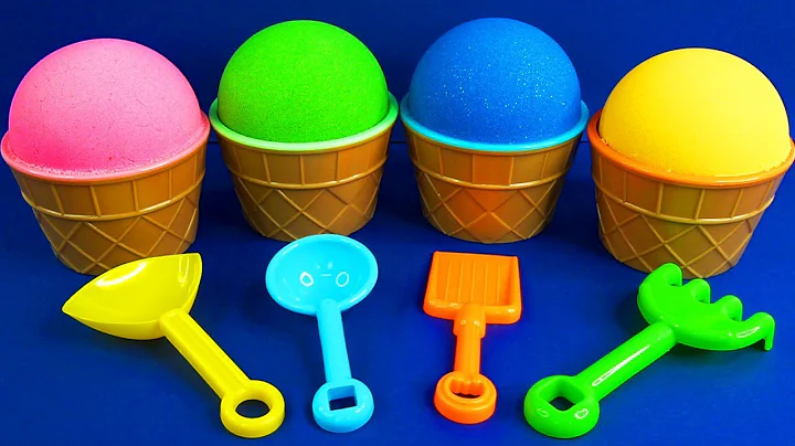 4 Kinetic Sand in Ice Cream Cups Surprise Toys Learn Colors Chupa Chups Cars Kinder Surprise Eggs