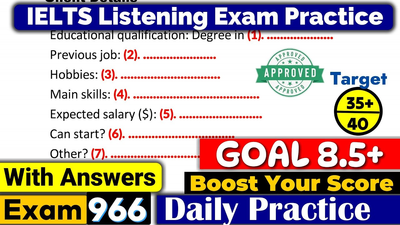 IELTS Listening Practice Test 2026 with Answers | Recent Exam - 09.03.2026