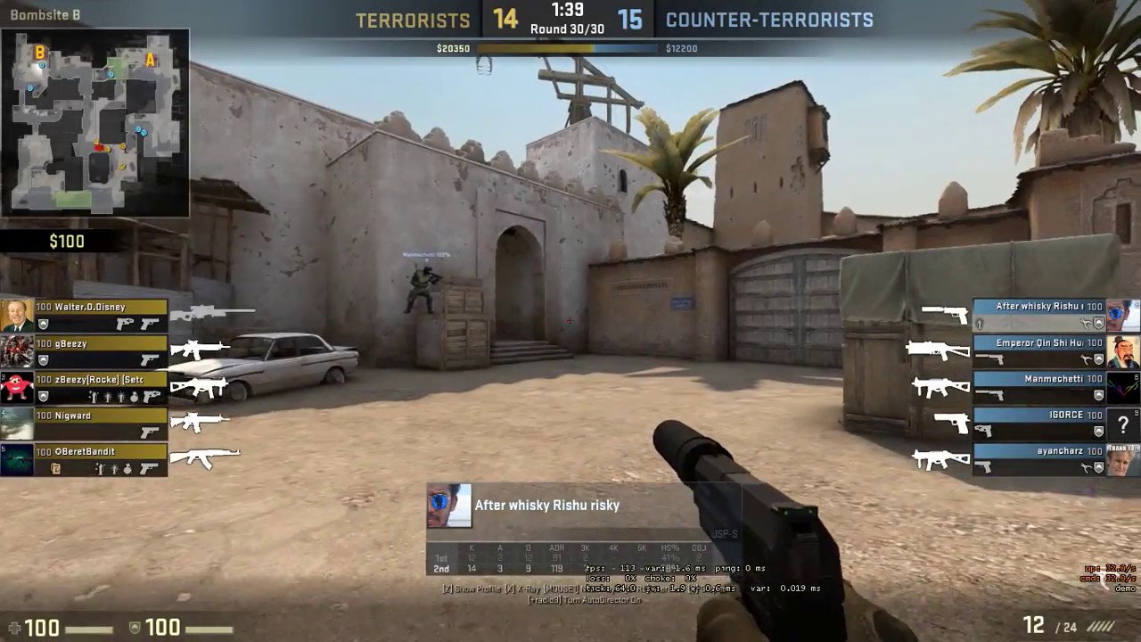 CSGO - Dust 2 CT Spawn 16-14 ECO 1v4 Clutch Ace - YouTube