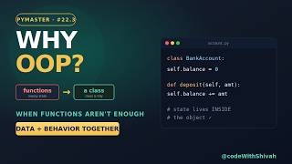Why OOP From Functions to a Class — When You Actually Need Classes | #22.3 #pythonforbeginners