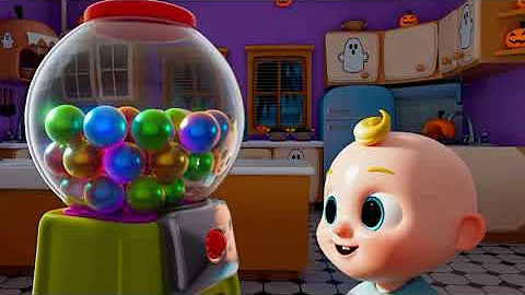 Johny Johny Yes Papa - Learn Colors with Colorful HALLOWEEN Lollipop + Gumball Machine - Kids Songs