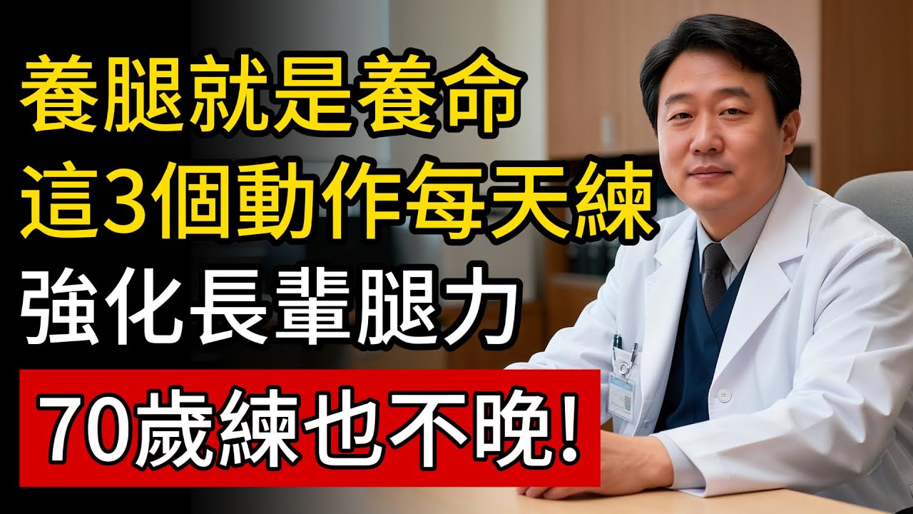 養腿就是養命!骨科醫師:這3個簡單動作每天練一遍，強化長輩腿力，70歲開始也不晚!